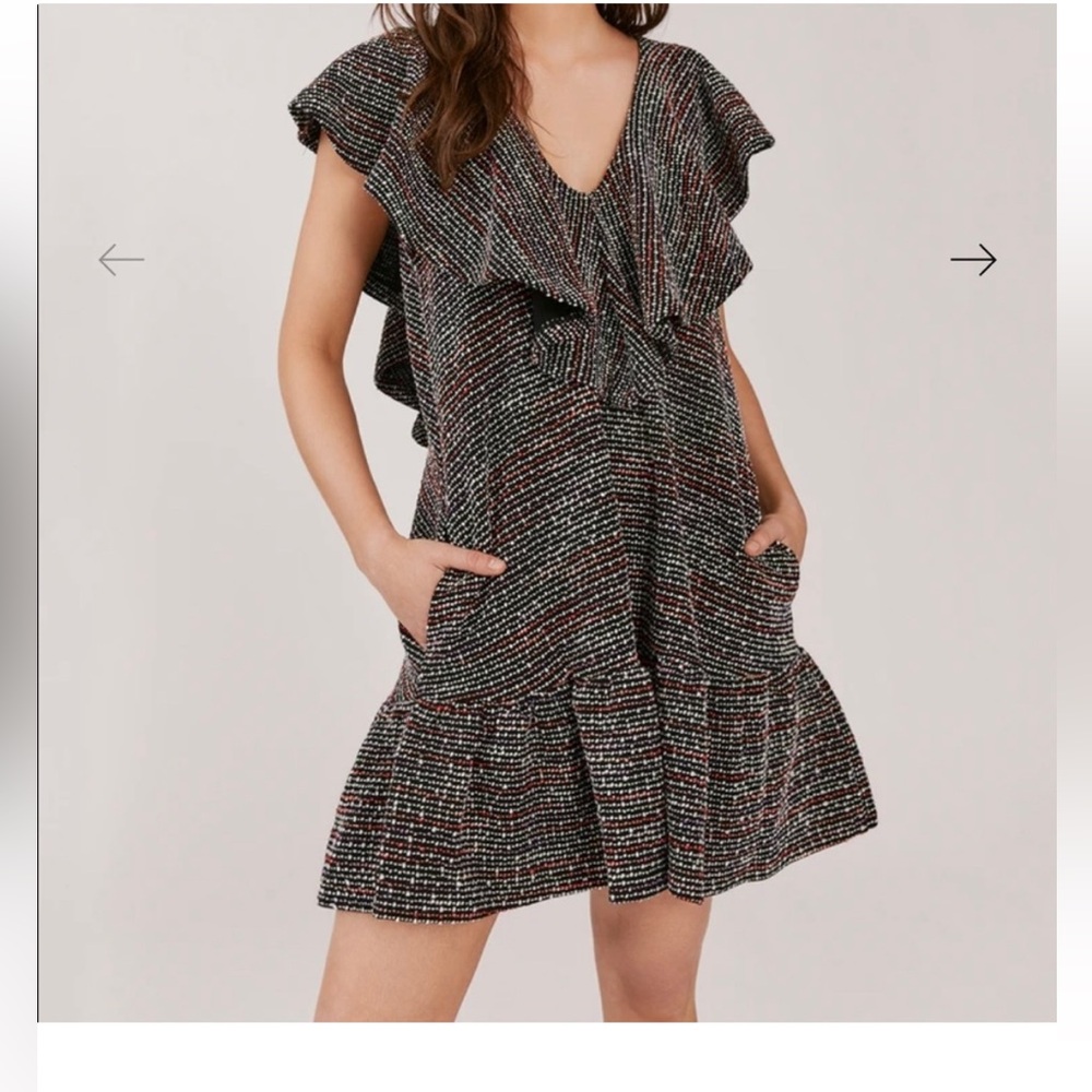 Something Navy XS Popover Tweed dress